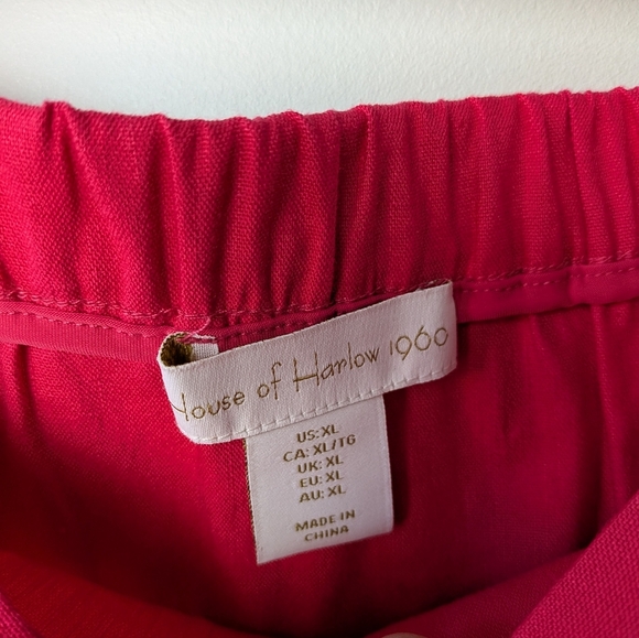 NWOT HOUSE OF HARLOW 1960 Pink Women Skirt Size XL 52% Linen - Picture 2 of 7